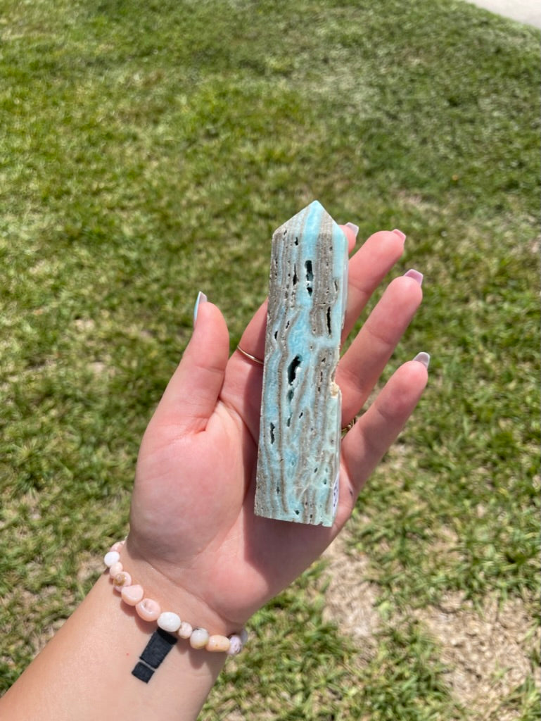 Blue Aragonite Tower
