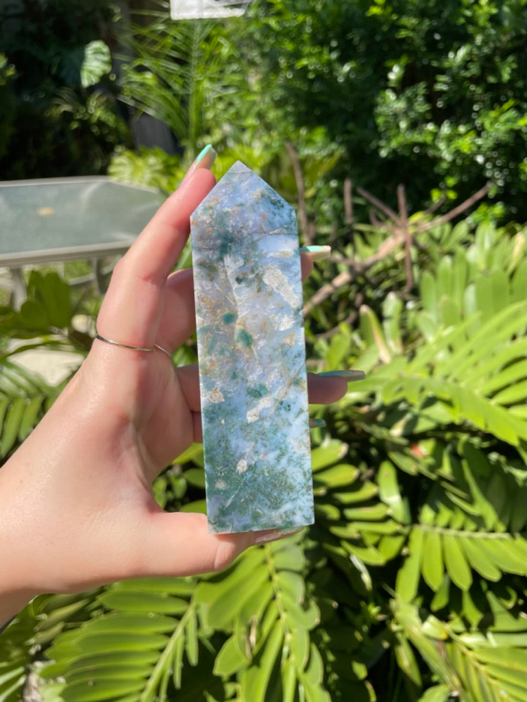 Ocean Jasper/Moss Agate Tower