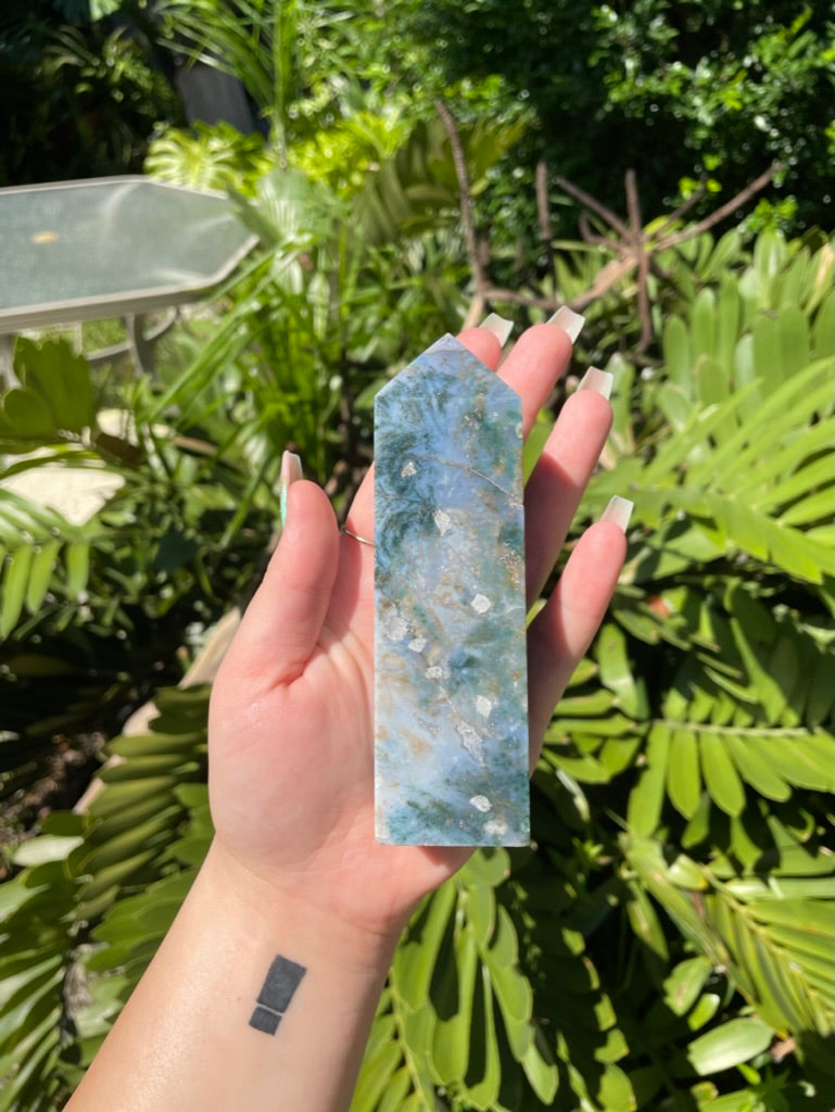 Ocean Jasper/Moss Agate Tower