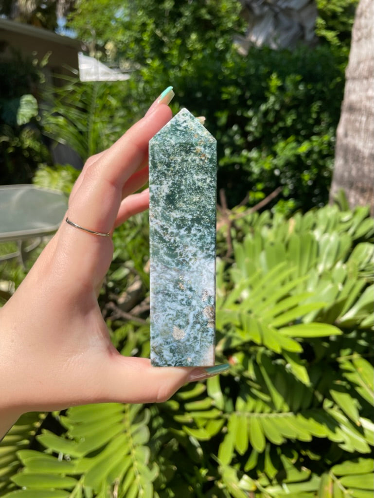 Ocean Jasper/Moss Agate Tower