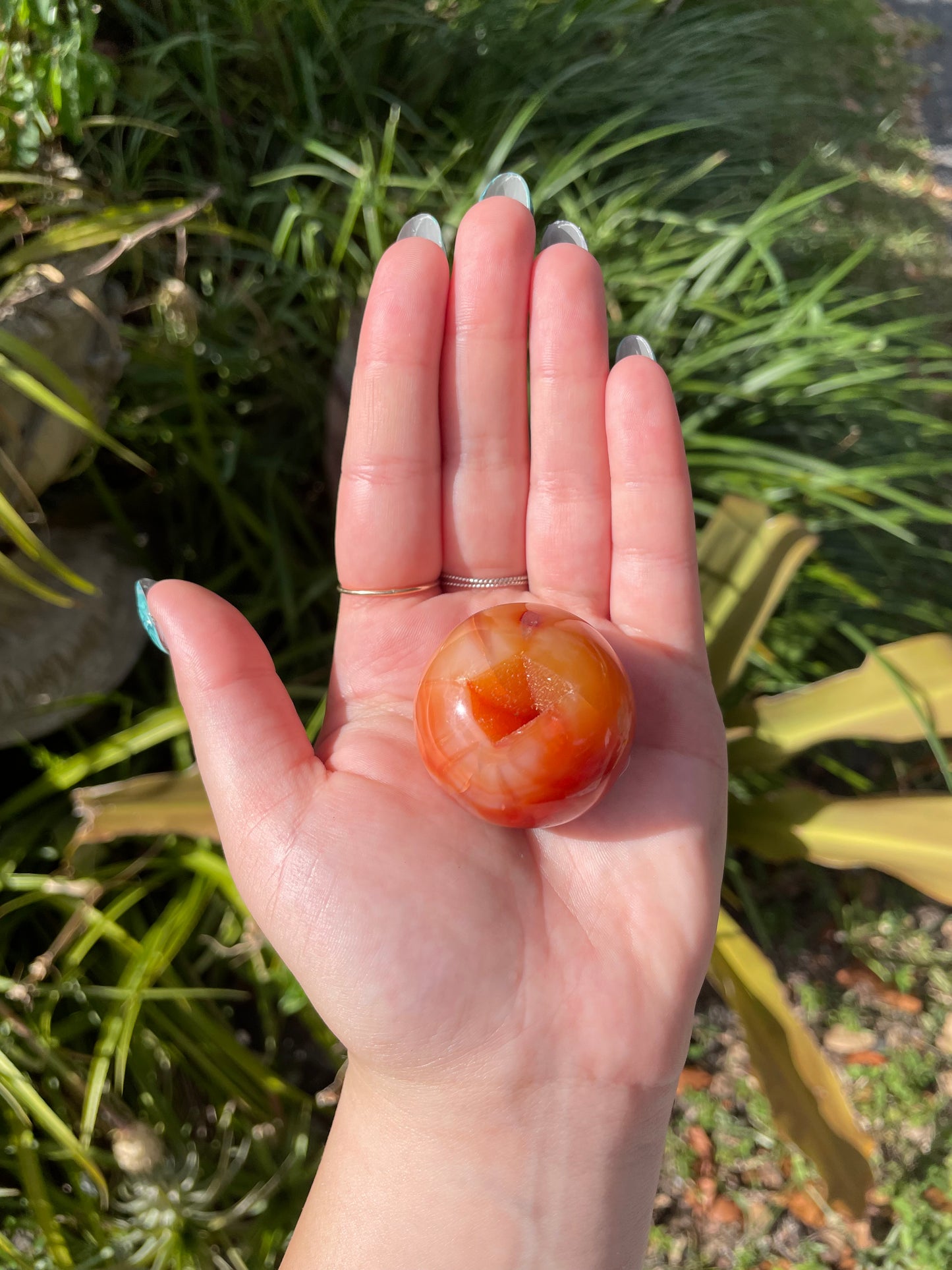 Mini Carnelian Druzy Sphere