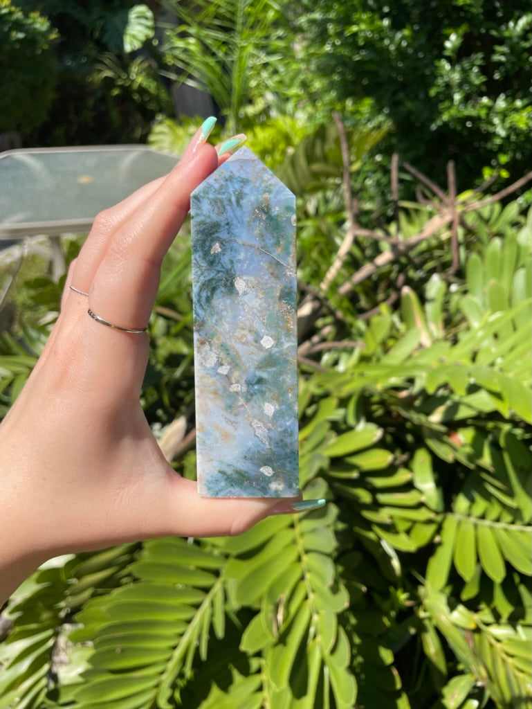 Ocean Jasper/Moss Agate Tower