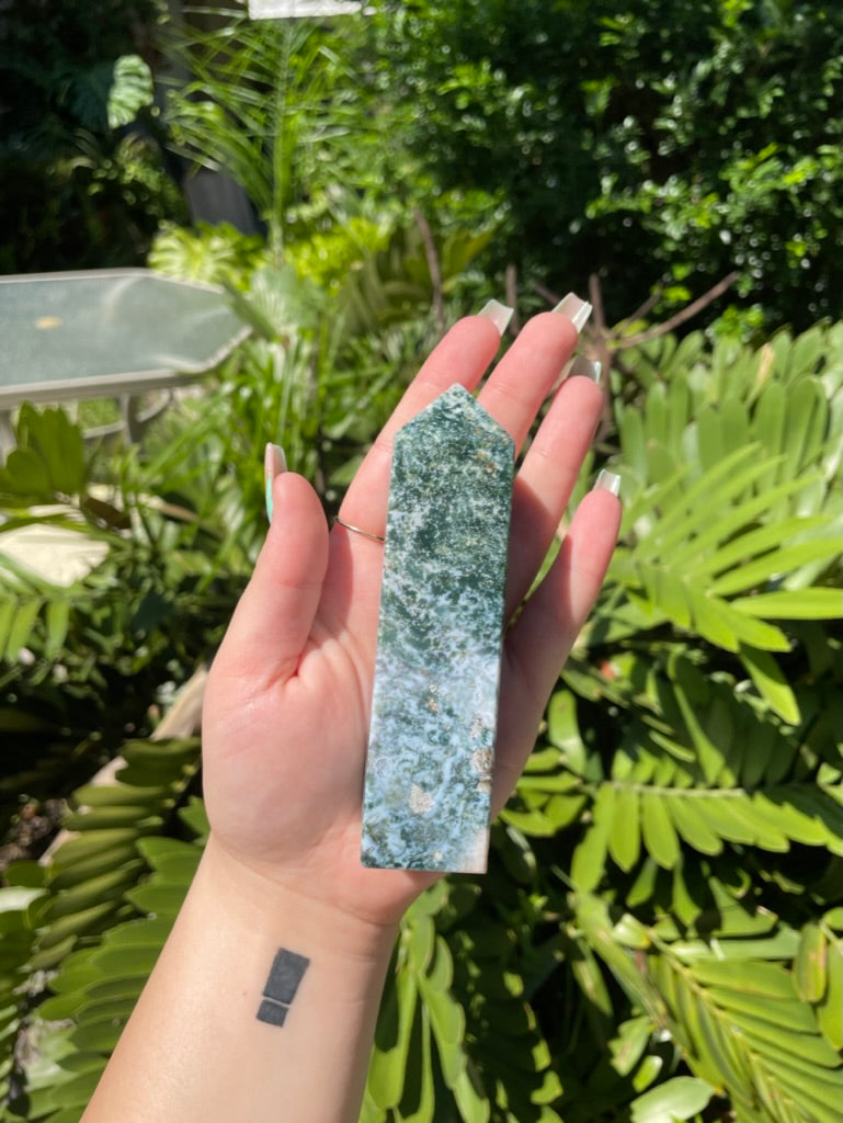 Ocean Jasper/Moss Agate Tower