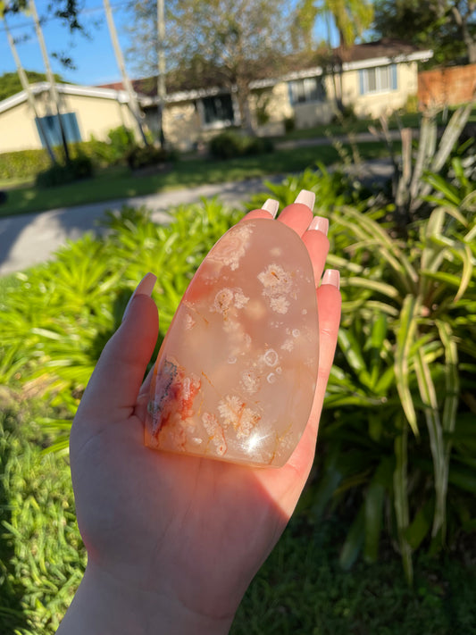 Pink Flower Agate Freeform